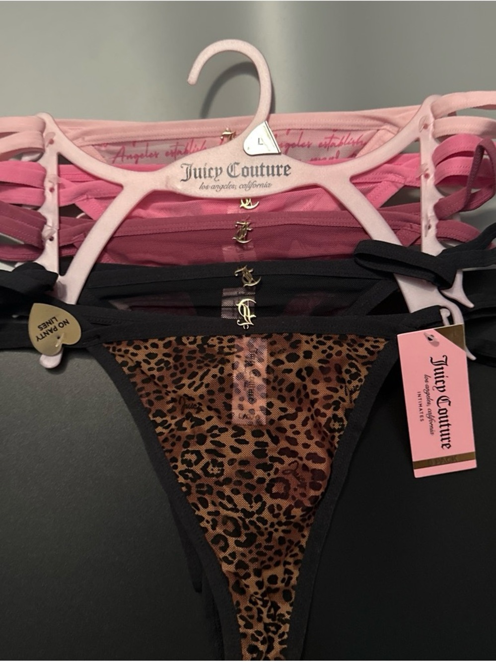 Juicy Couture Leopard Print Thong with Black Trim